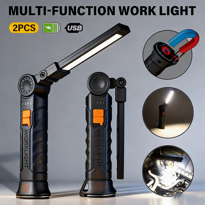Outdoor Lighting House - Portable COB LED Flashlight USB Rechargeable