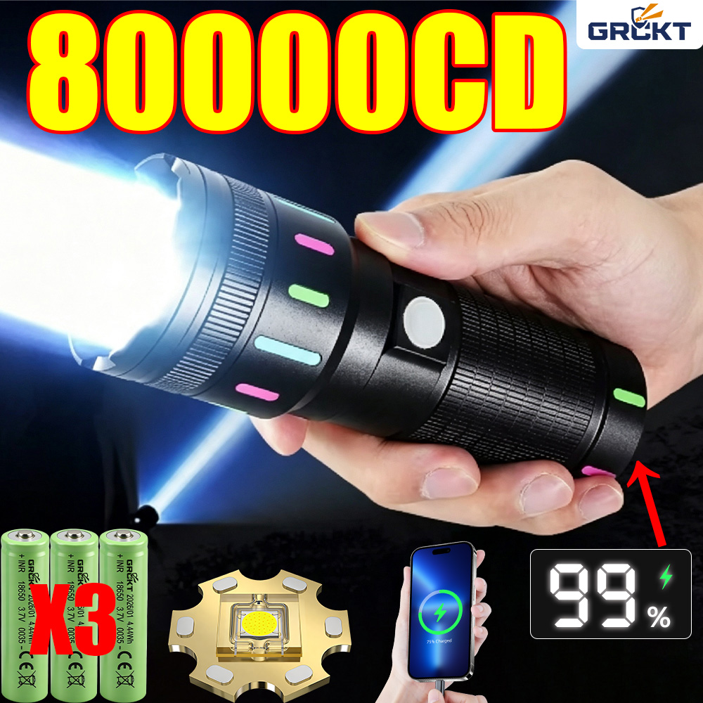 Outdoor Lighting Diy - 80000CD Most Powerful LED Flashlight High