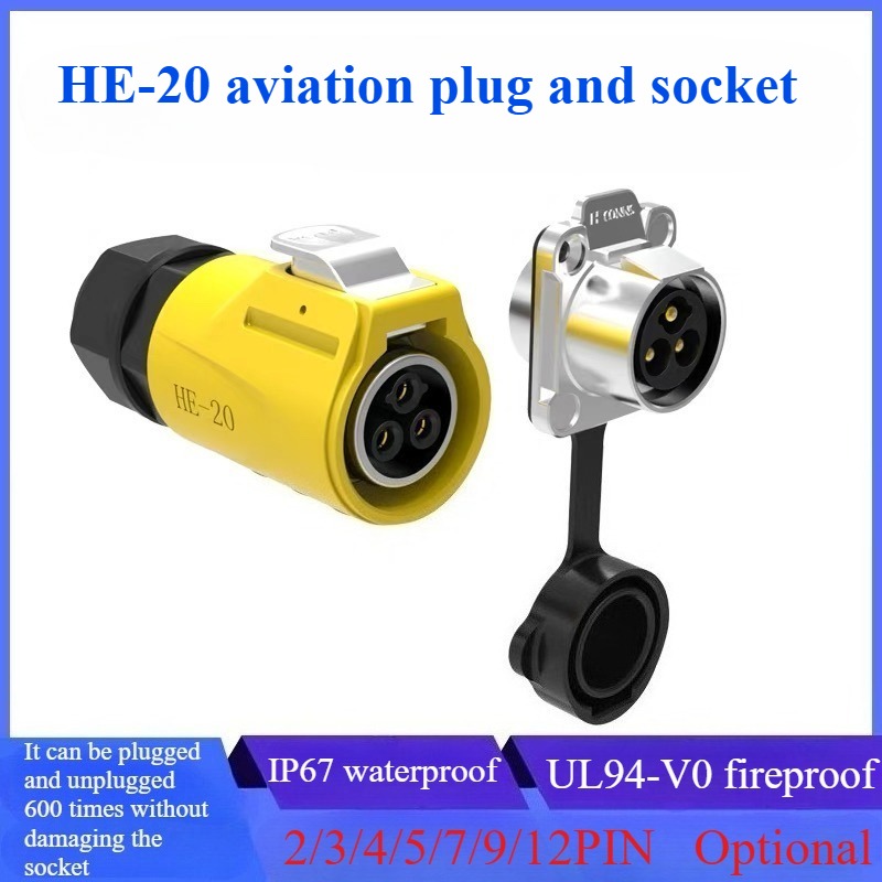 Outdoor Lighting Wire Connectors - HE20 Industrial Waterproof IP67 2-12 Pin