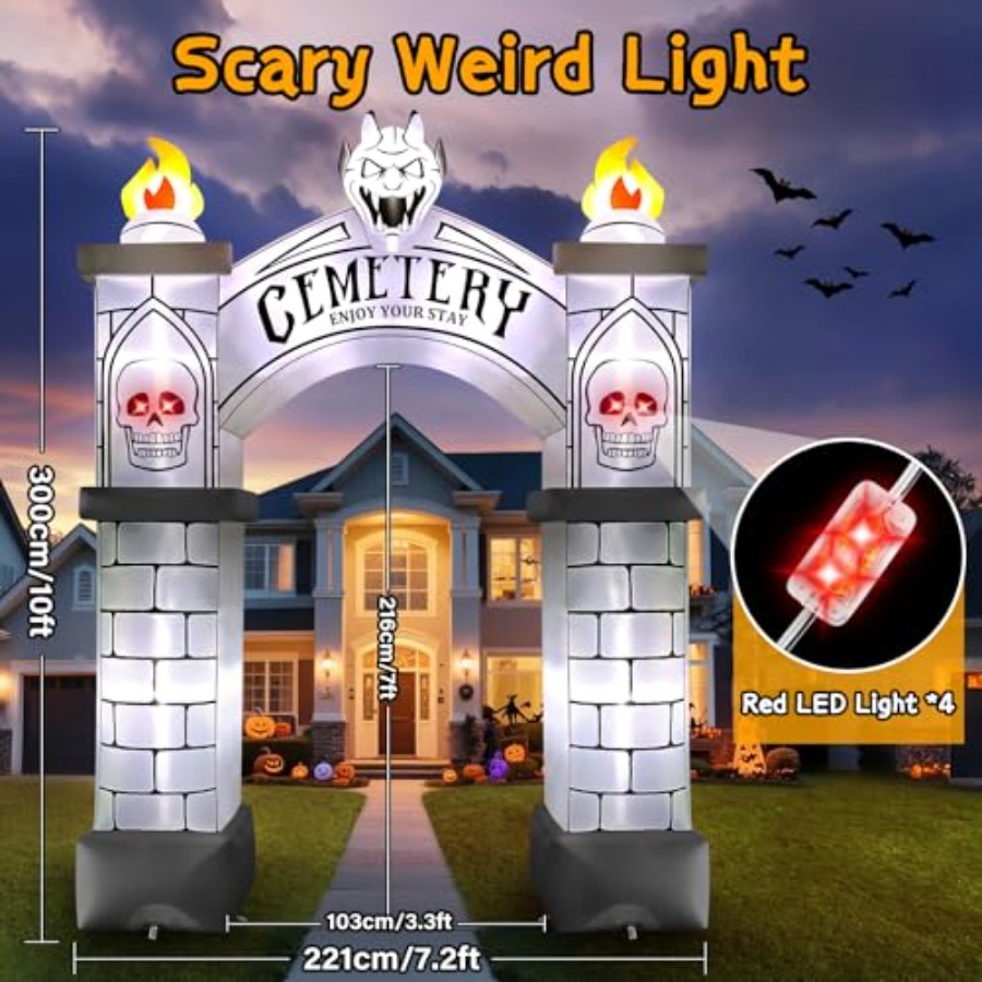 10FT Tall Halloween Archway In - Outdoor Lighting Event 评论和价格