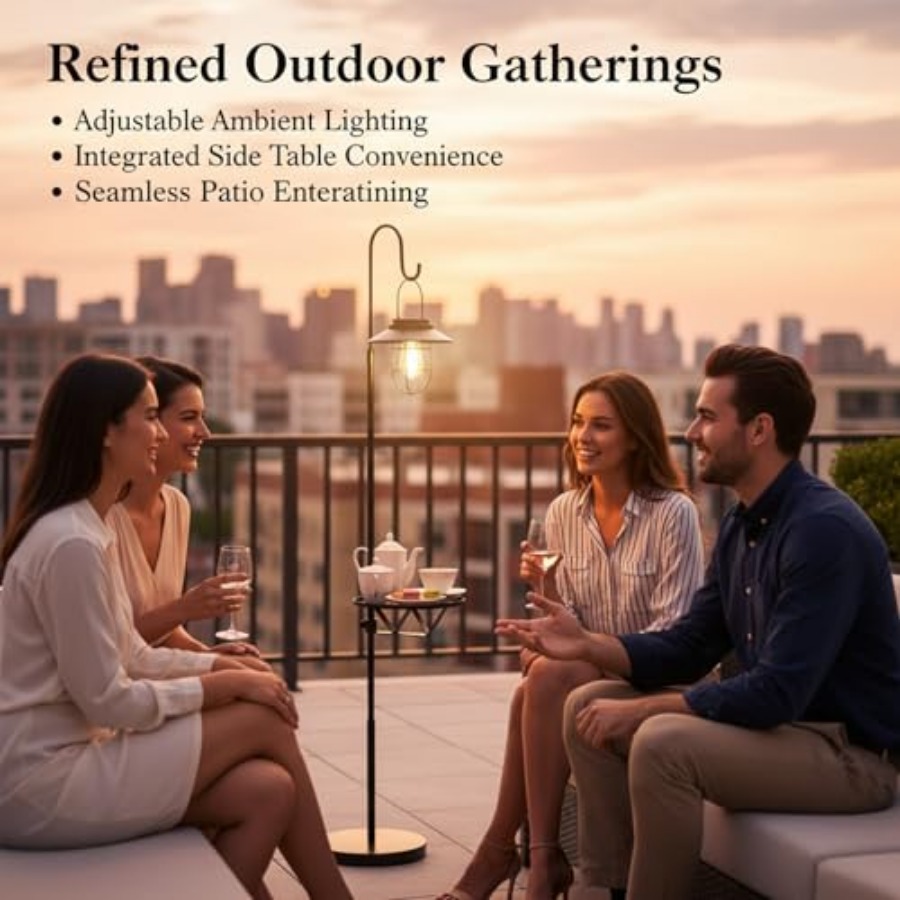Solar Floor Lamp with Table, 6 - Outdoor Lighting Lamps 评论和价格