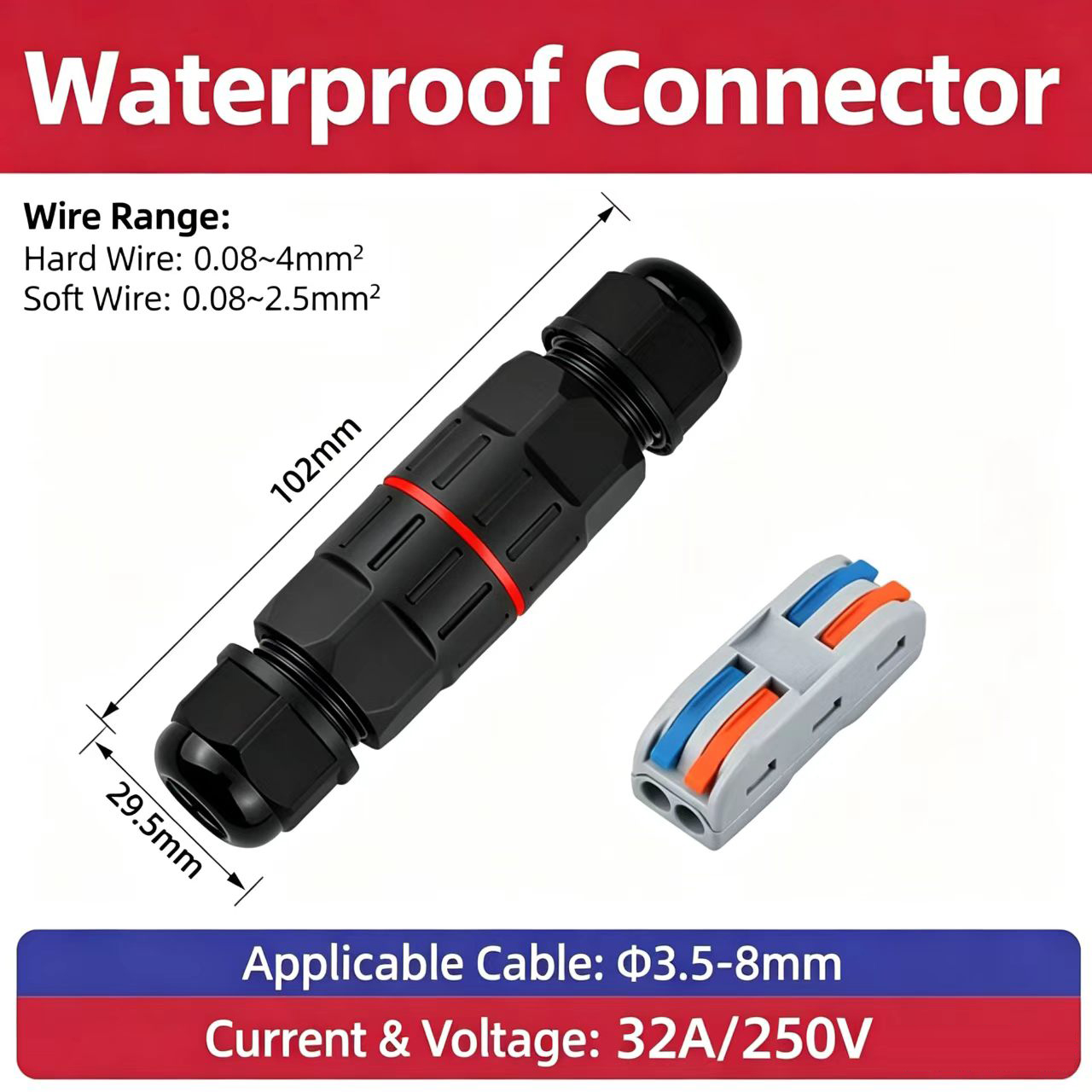 1Pc 2 Pin 3 Pin Wire Connector - Outdoor Lighting Wire Connectors 评论和价格
