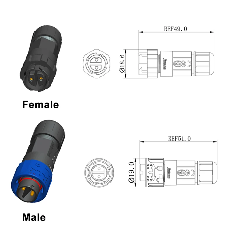 2Pin M16 Power Connector Self- - Outdoor Lighting Wire Connectors 评论和价格