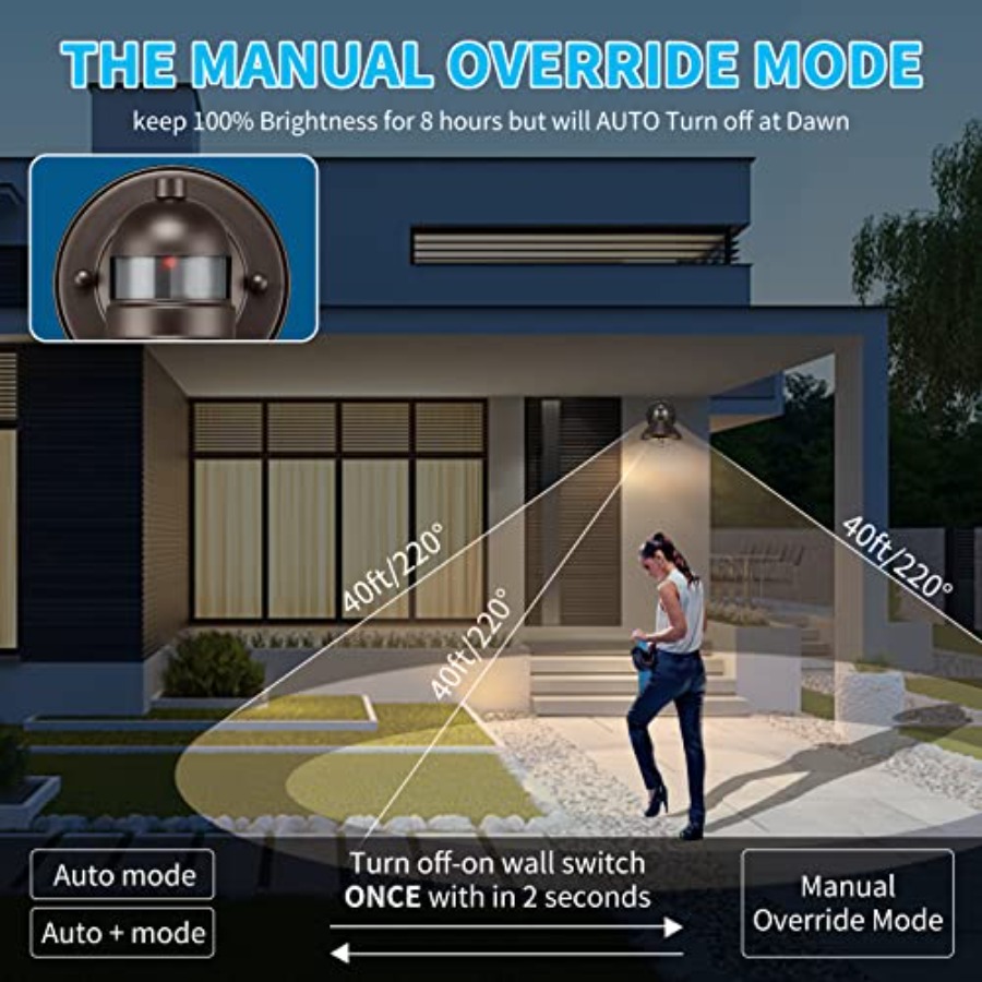 2 Pack Motion Sensor Outdoor L - Lighting Fixture Outdoor 评论和价格