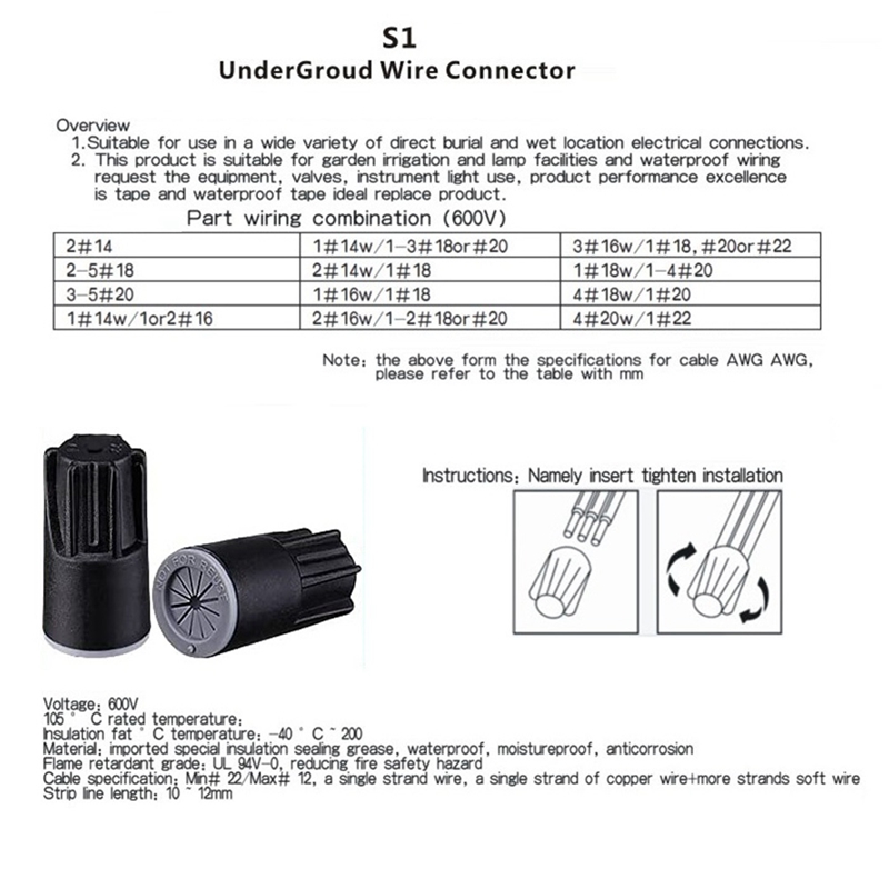 ABJA-Waterproof Wire Connector - Outdoor Lighting Wire Connectors 评论和价格