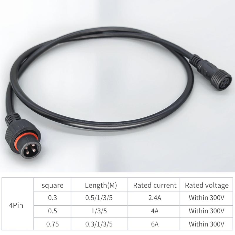 Male Famale Plug Cable 4Pin Wa - Outdoor Lighting Wire Connectors 评论和价格