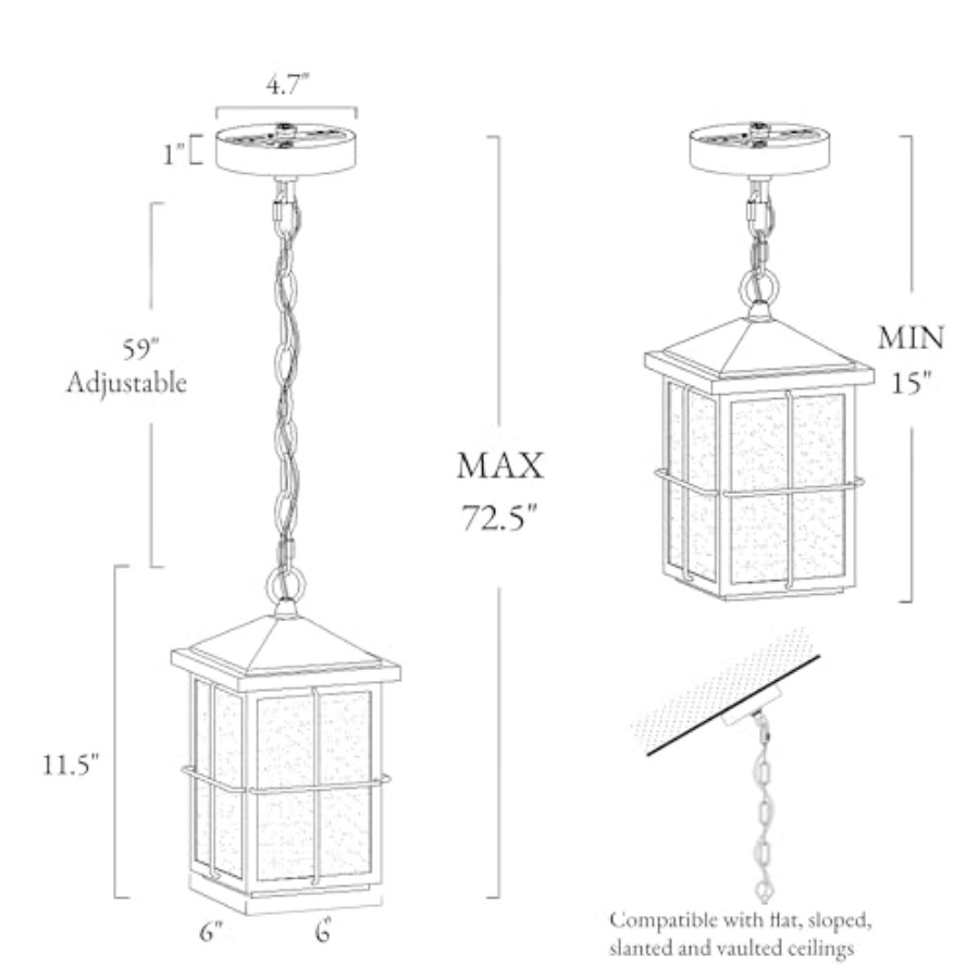 Outdoor Pendant Light Fixture, - Lighting Fixture Outdoor 评论和价格
