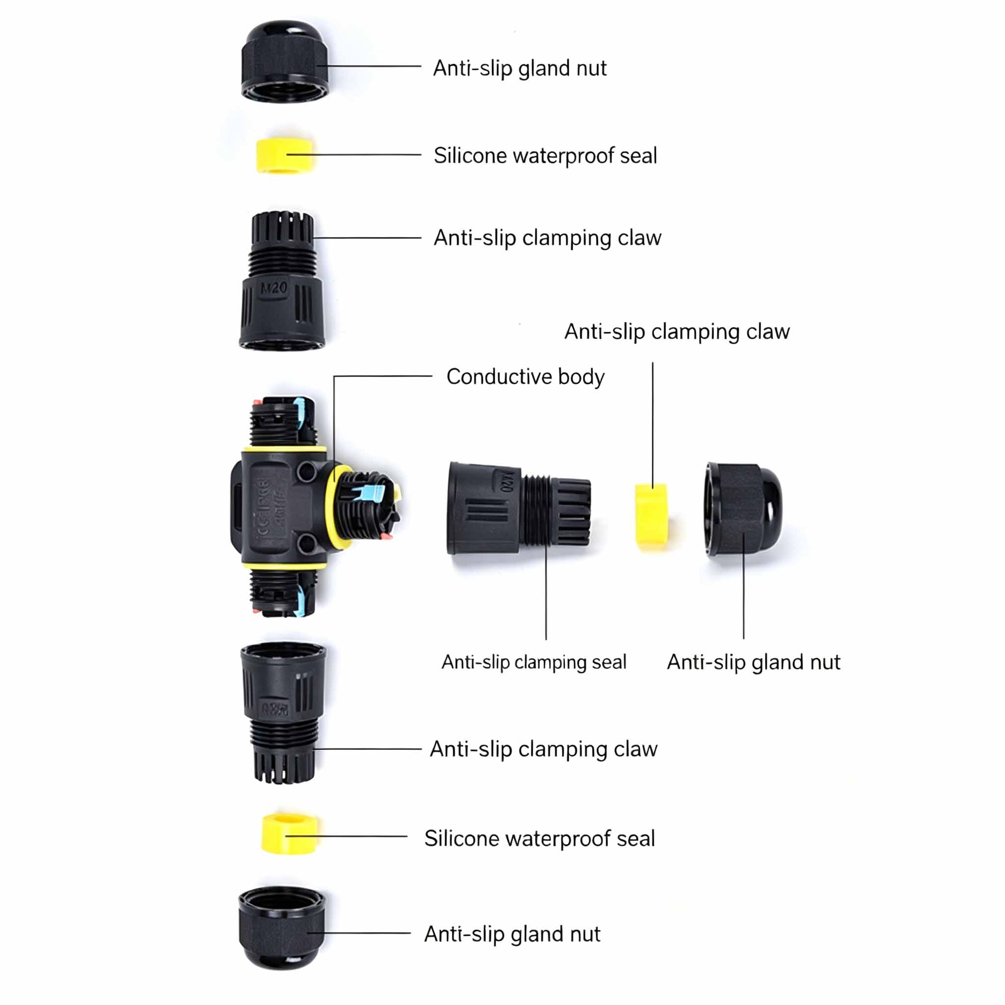 IP68 Waterproof T-Type Cable C - Outdoor Lighting Wire Connectors 评论和价格