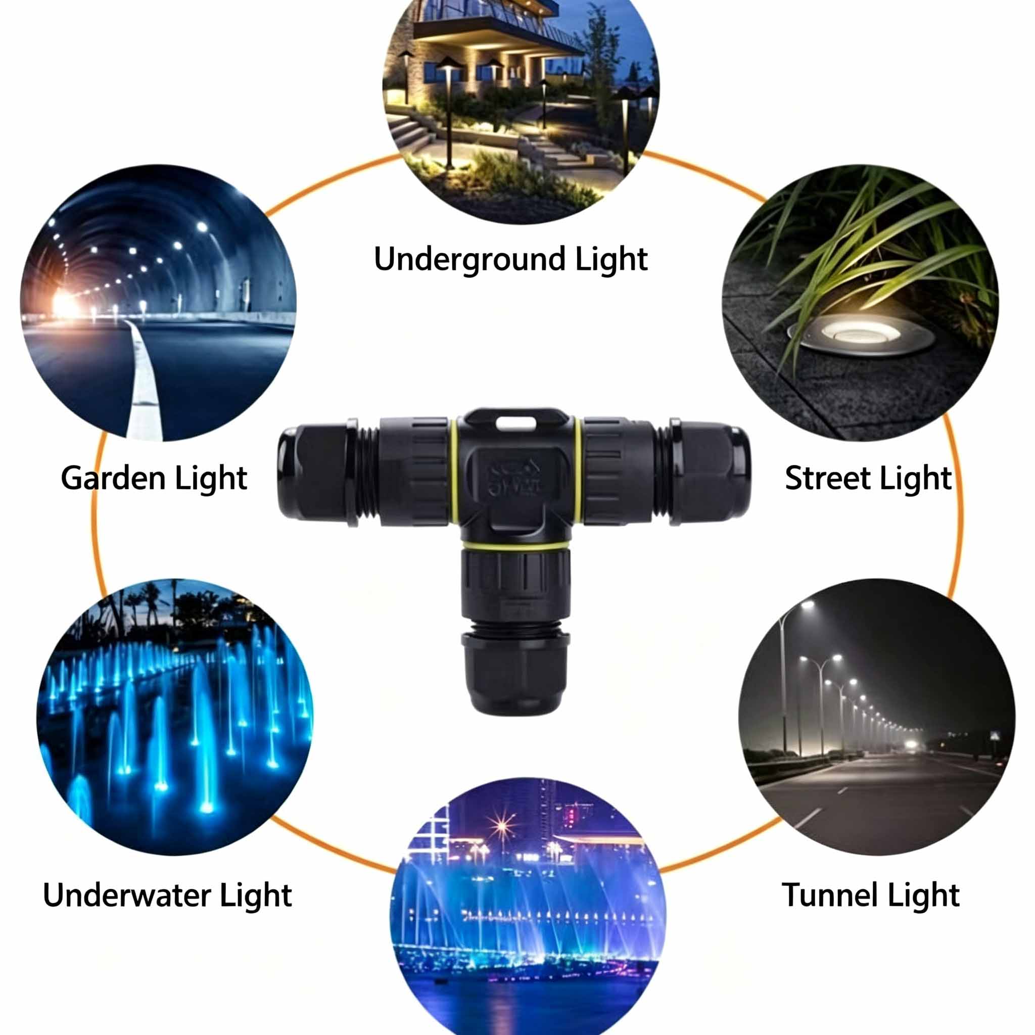 IP68 Waterproof T-Type Cable C - Outdoor Lighting Wire Connectors 评论和价格
