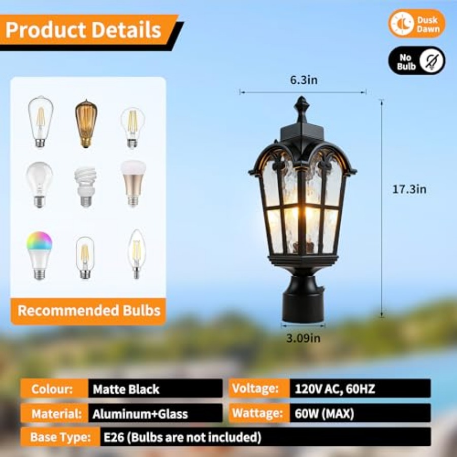 Sensor Outdoor Post Lights Wat - Lighting Fixture Outdoor 评论和价格