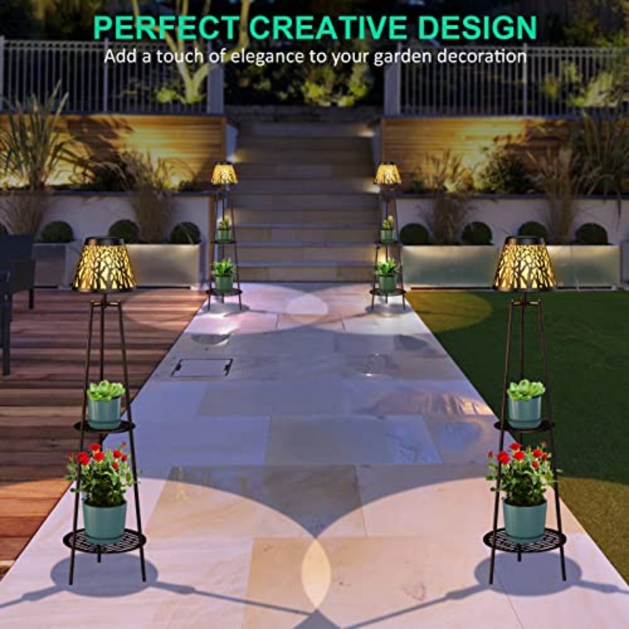 2 Pack Outdoor Solar Floor Lam - Outdoor Lighting Lamps 评论和价格
