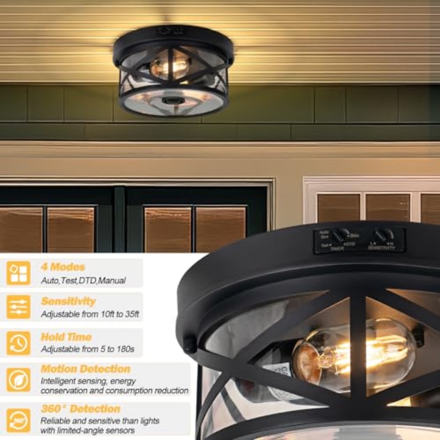 Motion Sensor Outdoor Ceiling  - Lighting Fixture Outdoor 评论和价格