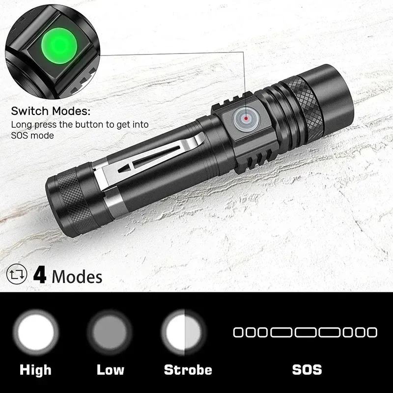 T6 LED Rechargeable Flashlight - Outdoor Lighting Setup 评论和价格