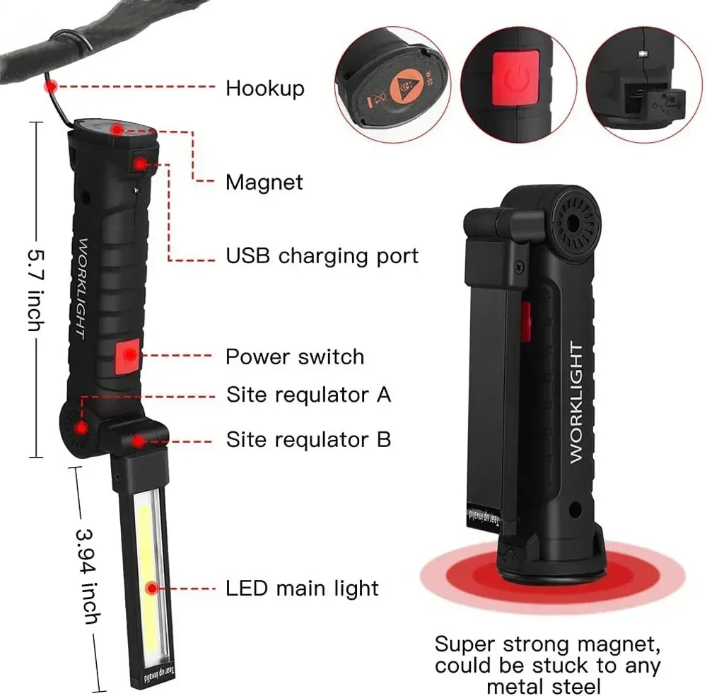 LED COB Flashlight USB Recharg - Outdoor Lighting Setup 评论和价格